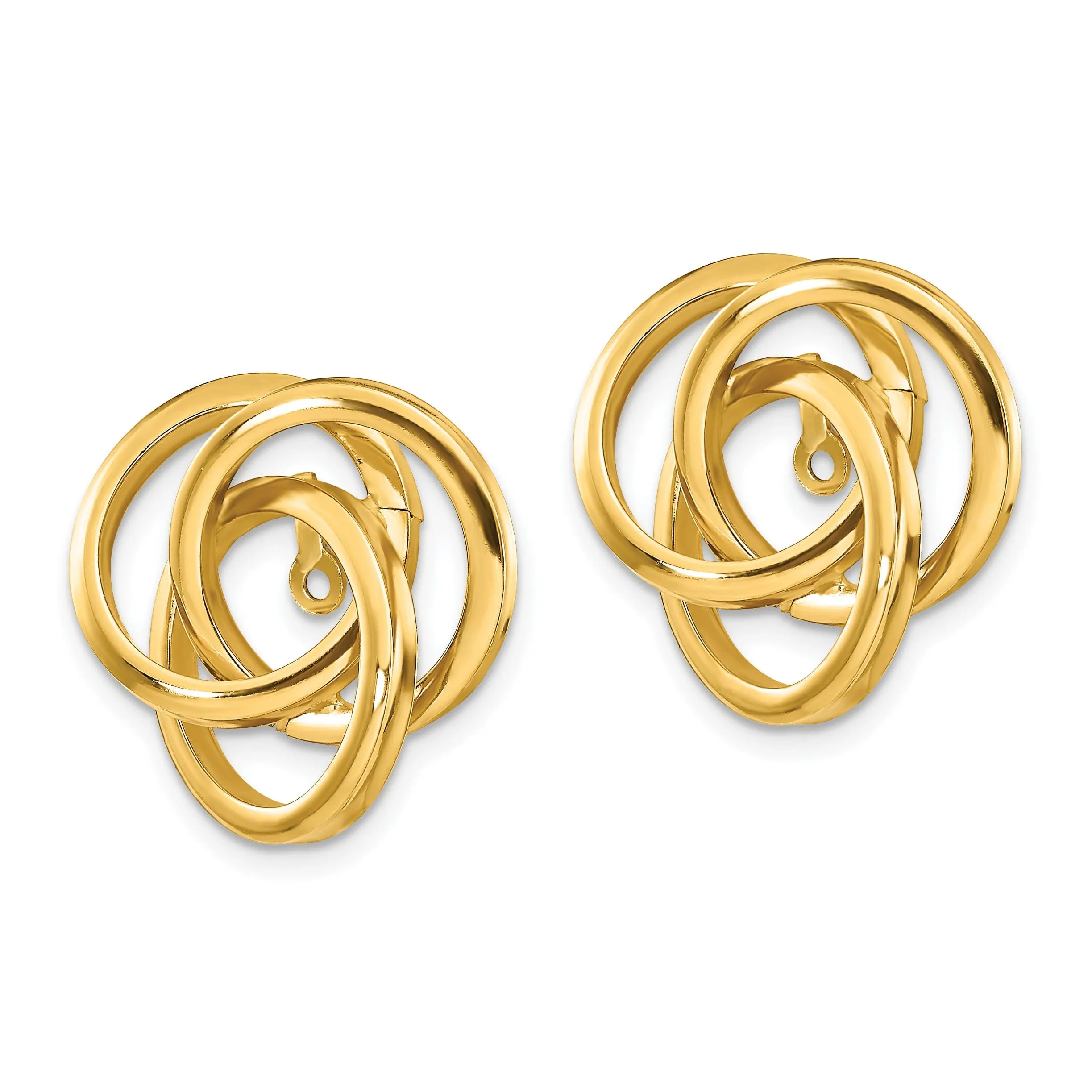 14k Yellow Gold Large Love Knot Earring Jackets