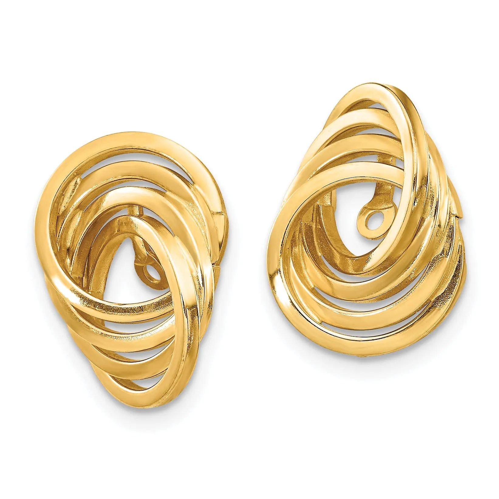 14k Yellow Gold Medium Love Knot Earring Jackets