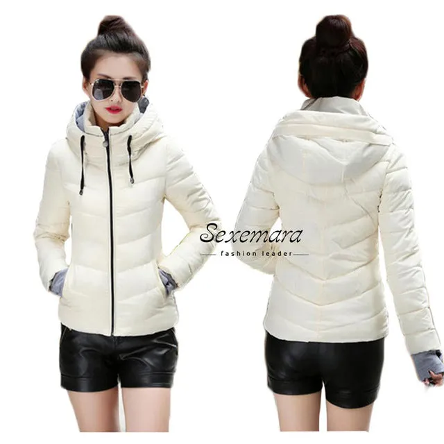 2017 Women Basic Down Top Jacket Plus Size Female Coat Slim Autumn Winter Parkas Collar Outerwear Long Sleeve Casual Jackets