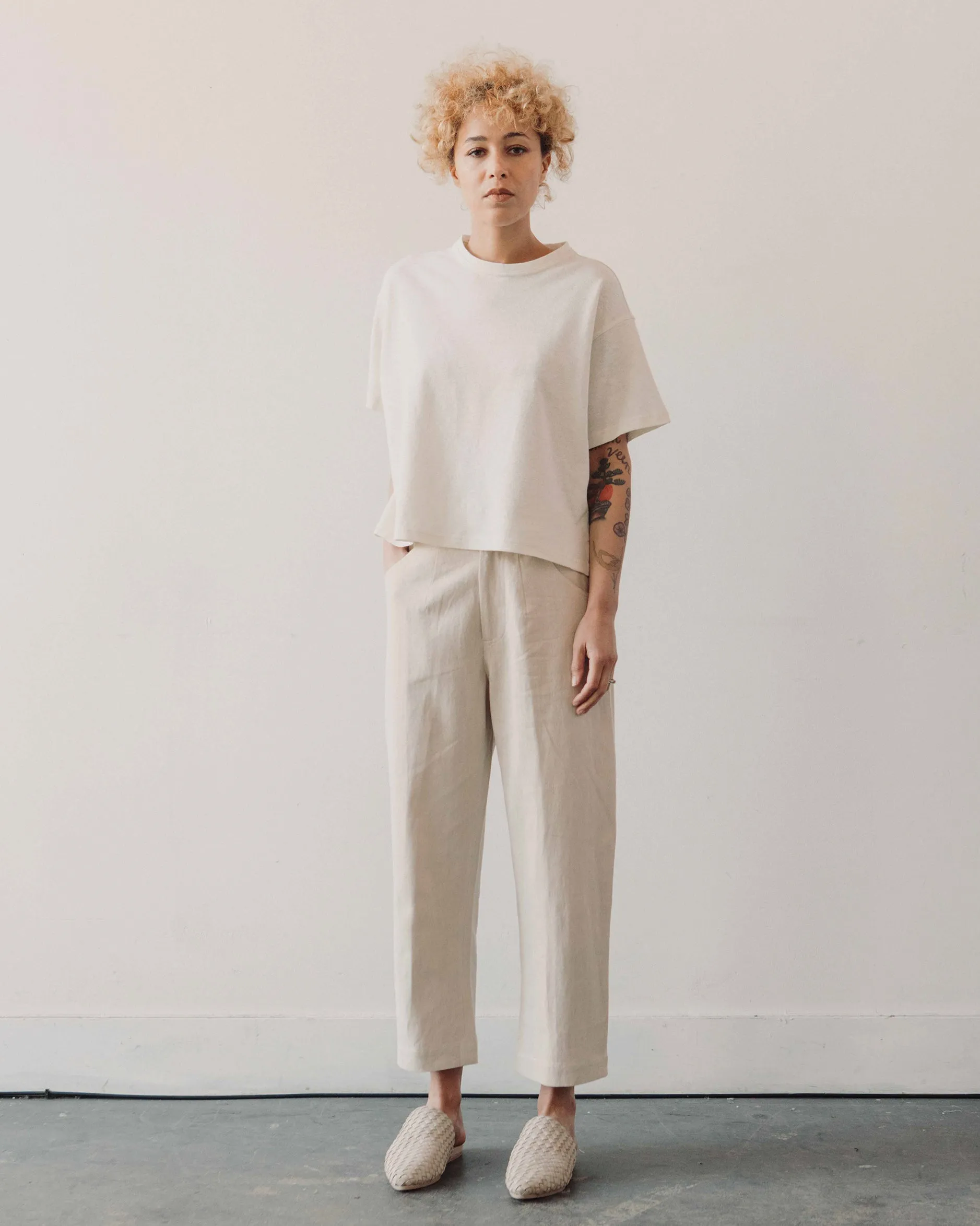 7115 Curve Legged Trouser, Oatmeal