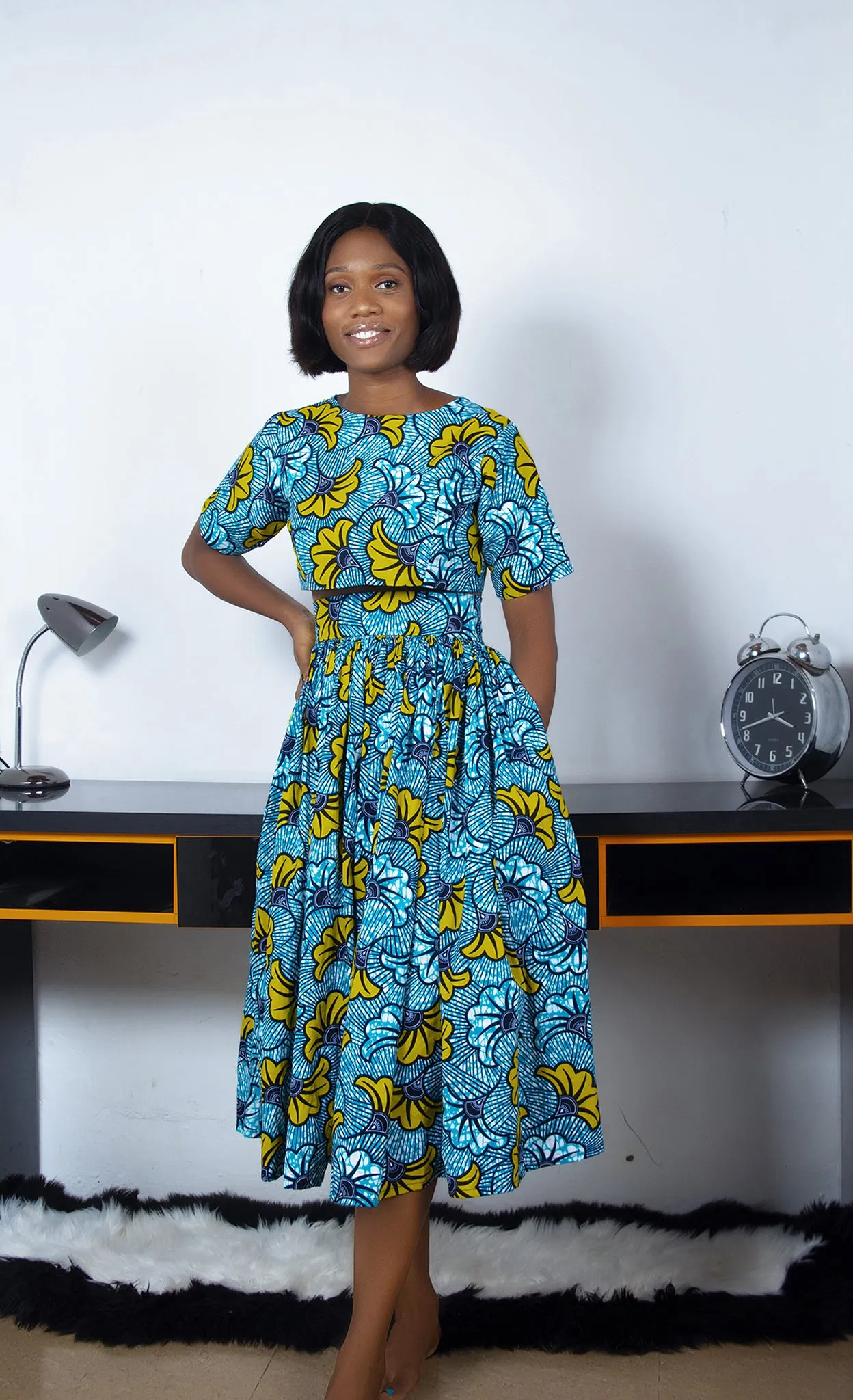 African Print Midi Skirt - Cheno