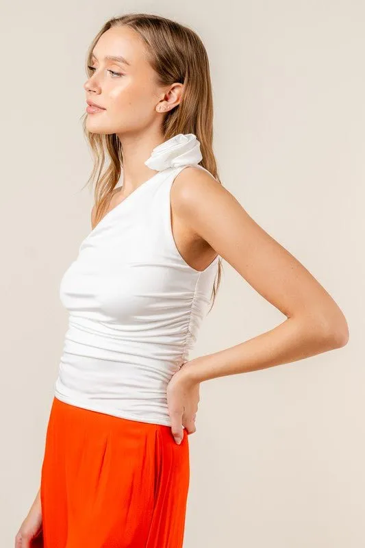 All Of Me Ruched One Shoulder Top