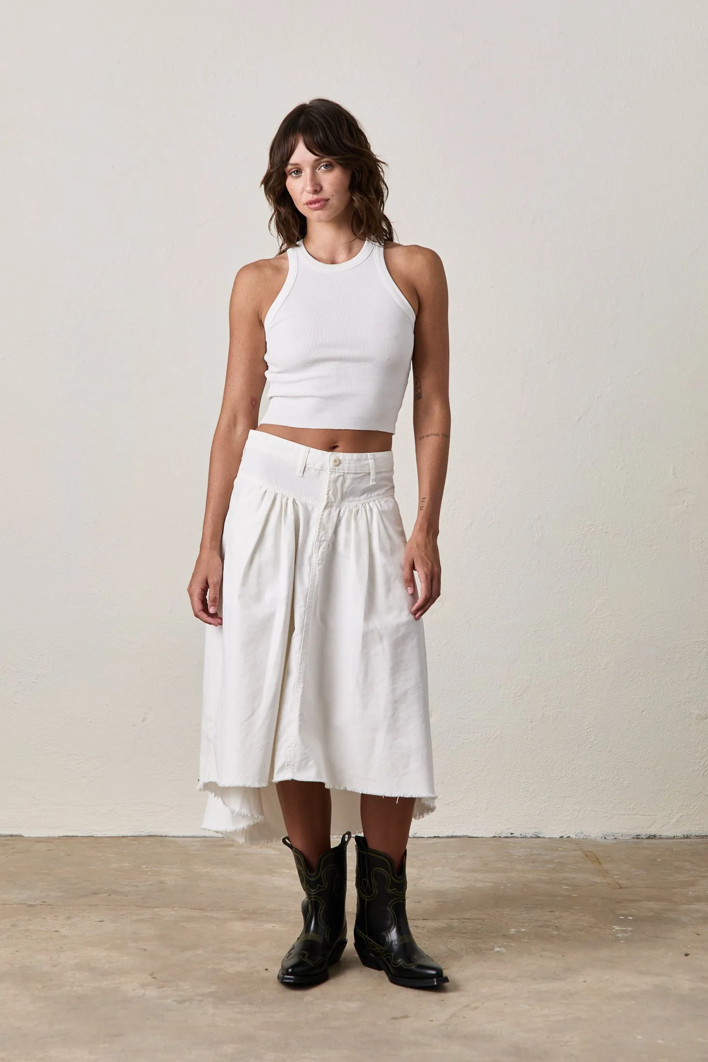 AMAYA CROP TANK / SOFT WHITE