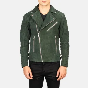 Armand Green Suede Biker Jacket