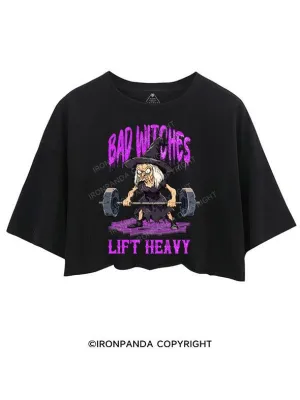 BAD WITCHES LIFT HEAVY CROP TOPS