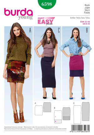 BD6598 Burda Style Pattern 6598 Skirt