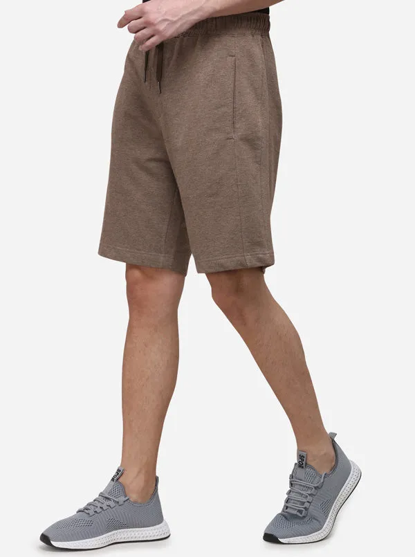 Brown Solid Regular Fit Shorts | JadeBlue