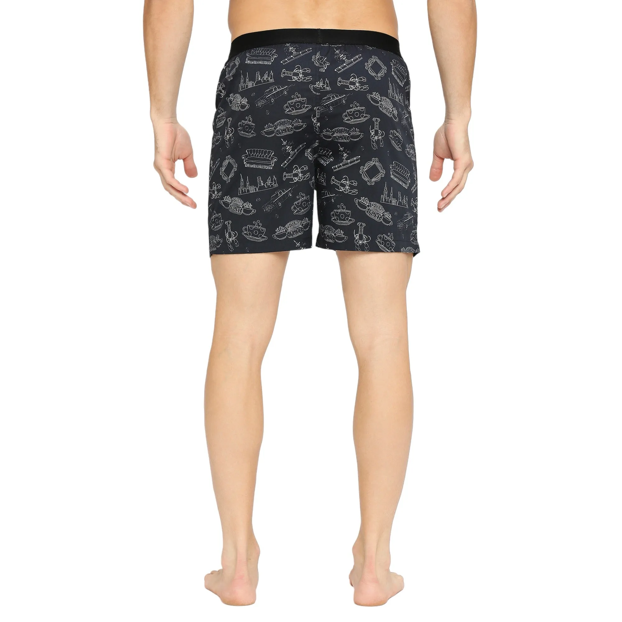 BZ INNERWEAR | FRIENDS-Men's Boxer | 100% Cotton | Black Boxer | Pack of 1