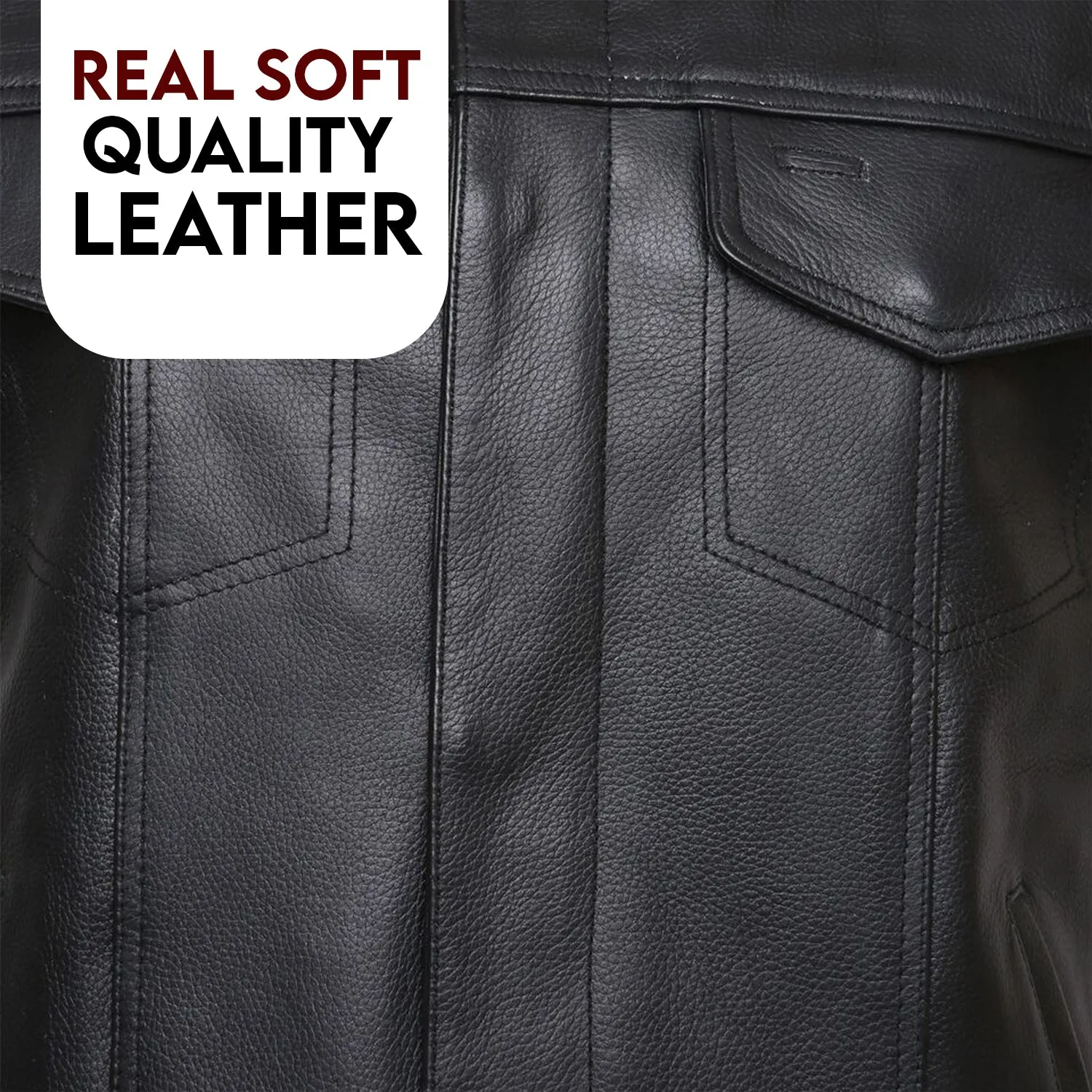 Collarless Leather Motorcycle Cut Off SOA Style Black