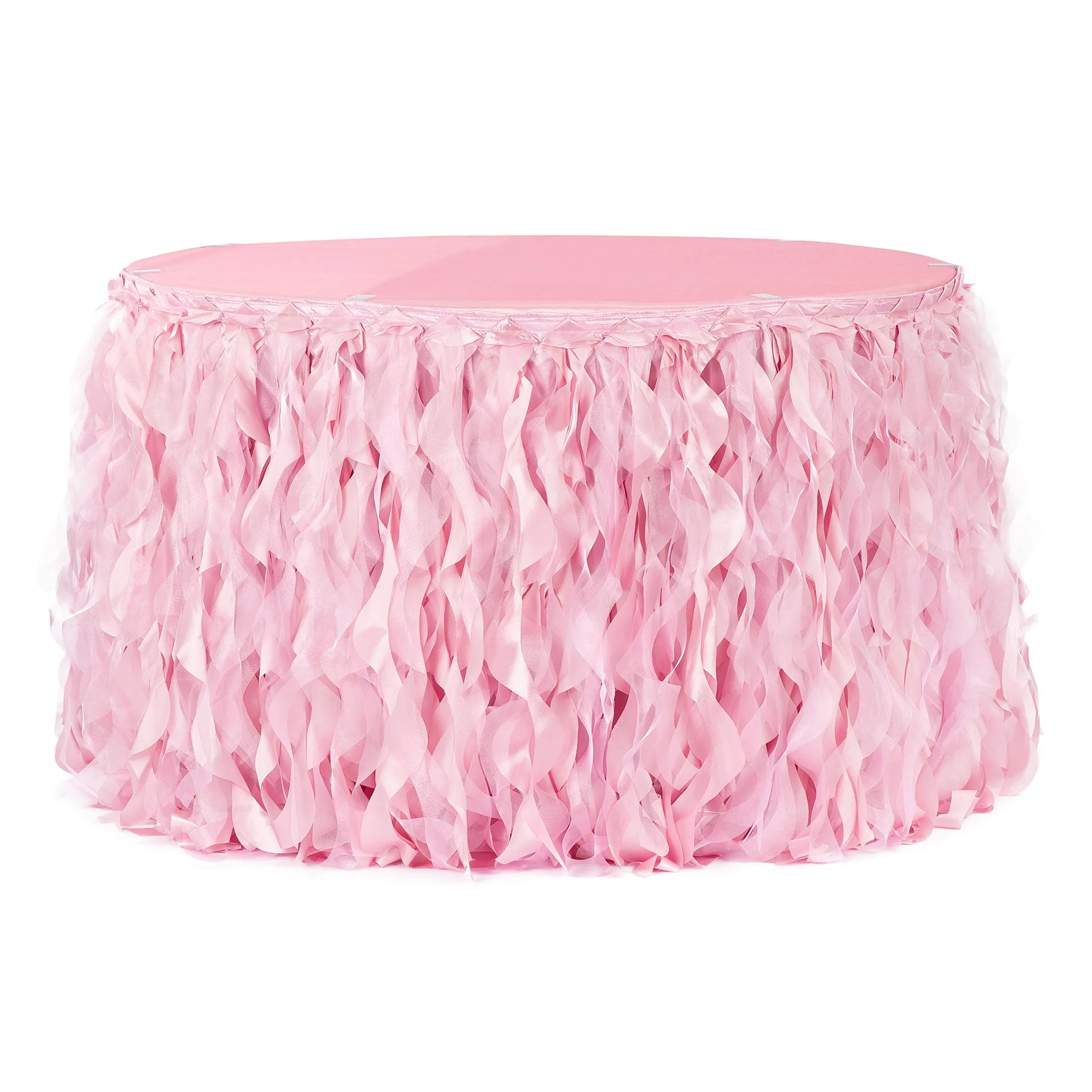 Curly Willow 14ft Table Skirt - Pink