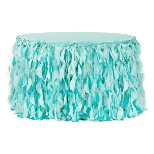 Curly Willow 17ft Table Skirt - Turquoise