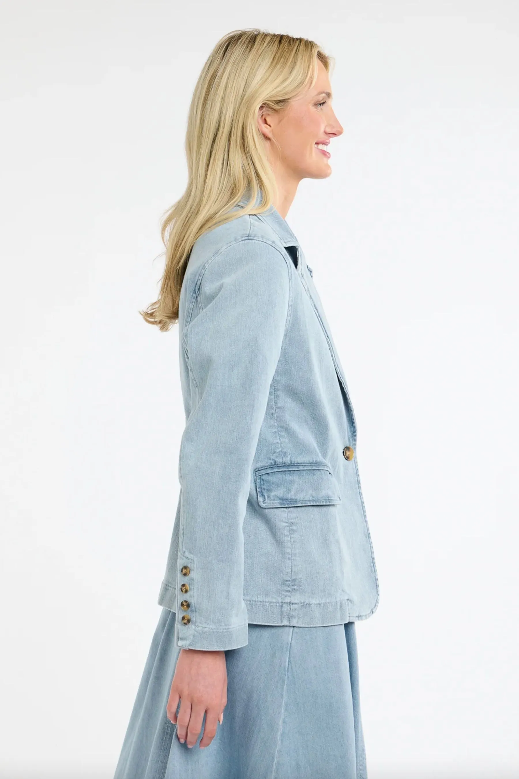 Denim Blazer| Ice Blue