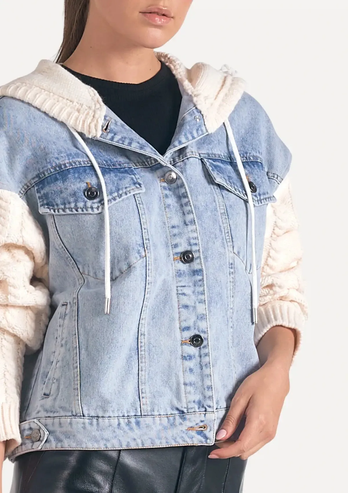 Dream Hoodie Jacket - Denim White