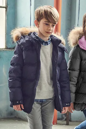 Eddie Pen Skynard Boys Parka - Navy