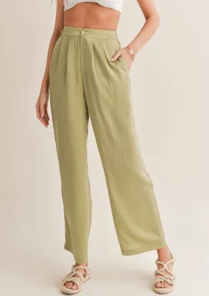 Juicy Pleated Pants - Sage Mint