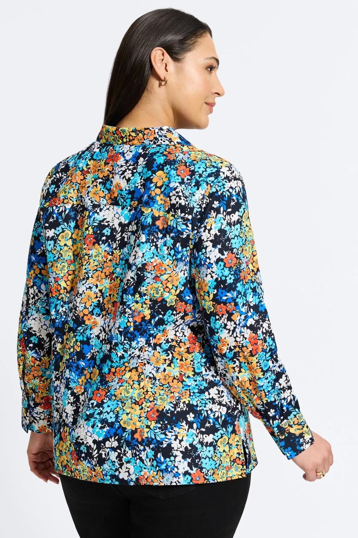 Katie Plus No Iron Floral Clusters Shirt