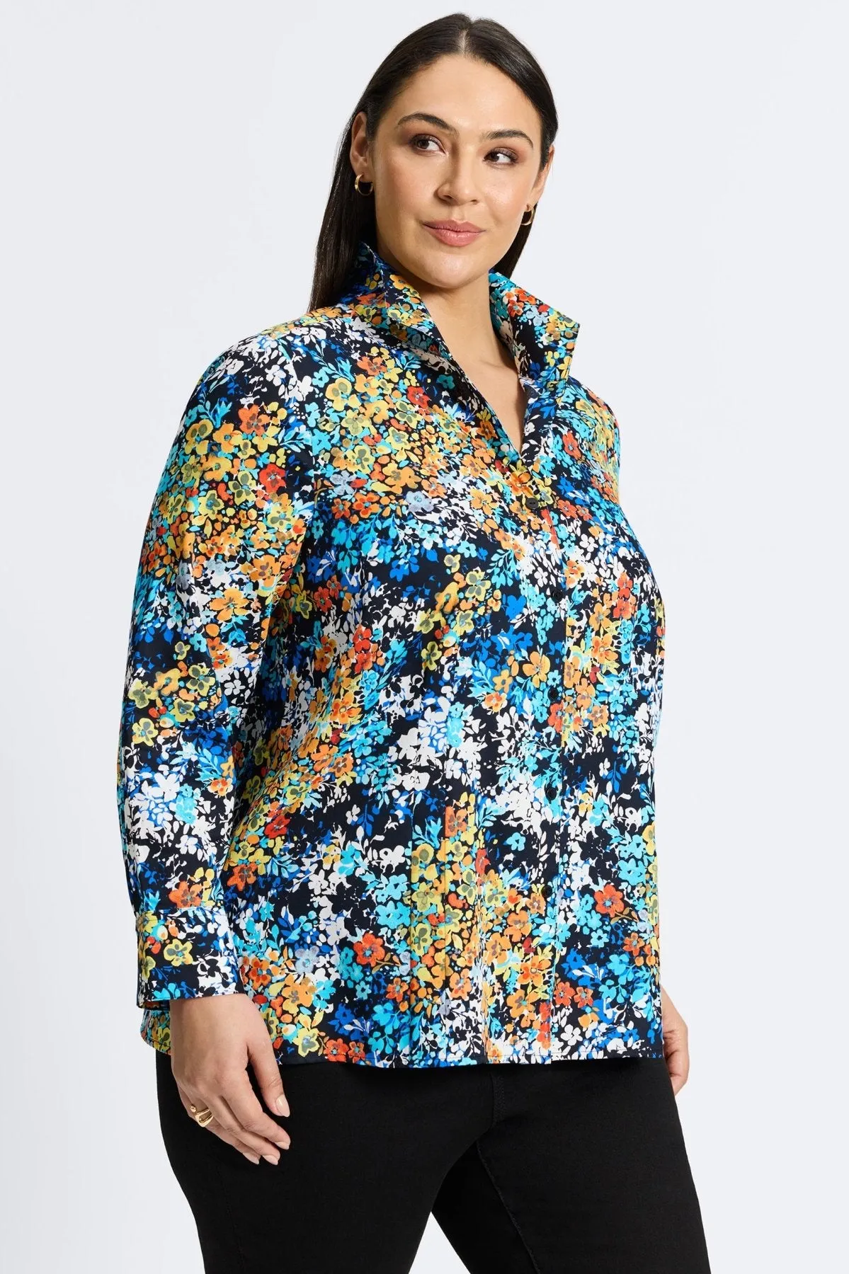 Katie Plus No Iron Floral Clusters Shirt