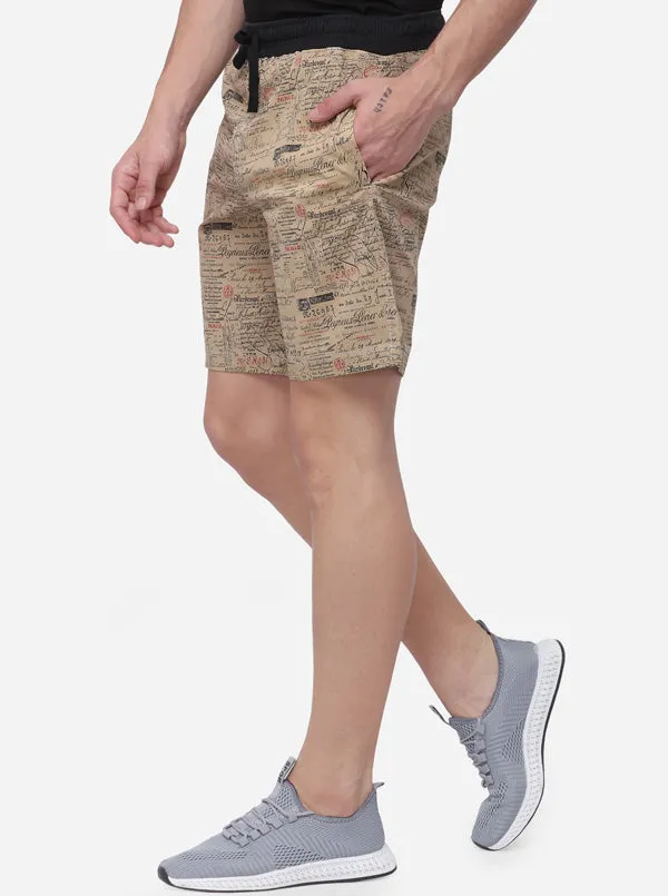 Khaki Solid Regular Fit Shorts | JadeBlue