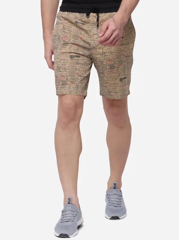 Khaki Solid Regular Fit Shorts | JadeBlue