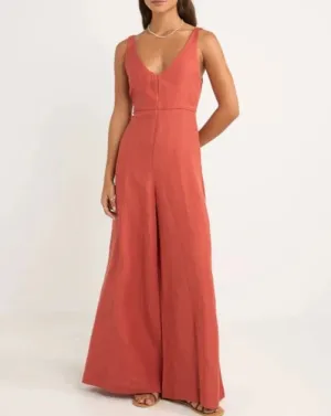 Kiki Wide Leg Jumpsuit in Nectar