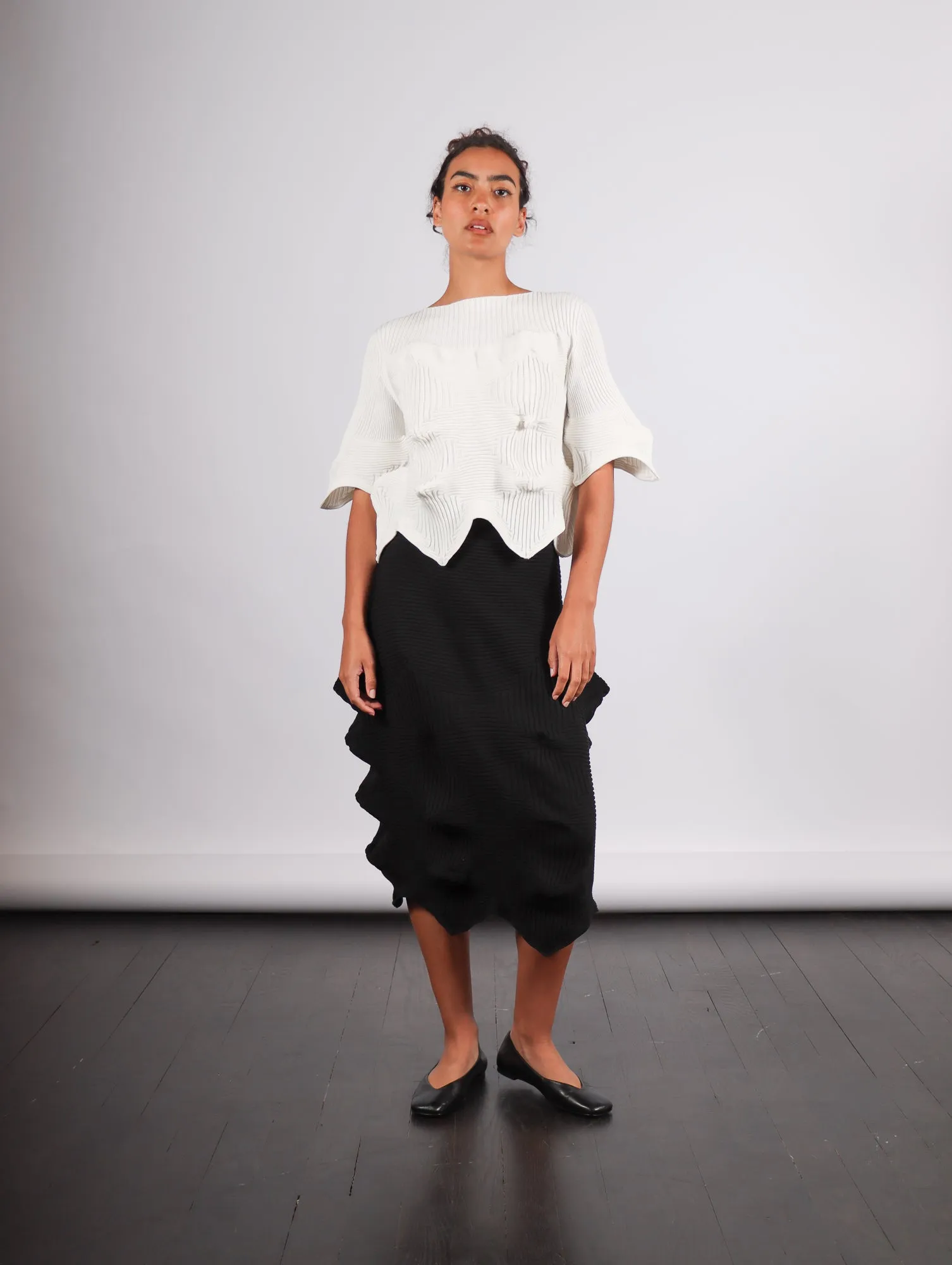 Linkage Skirt in Black by Issey Miyake