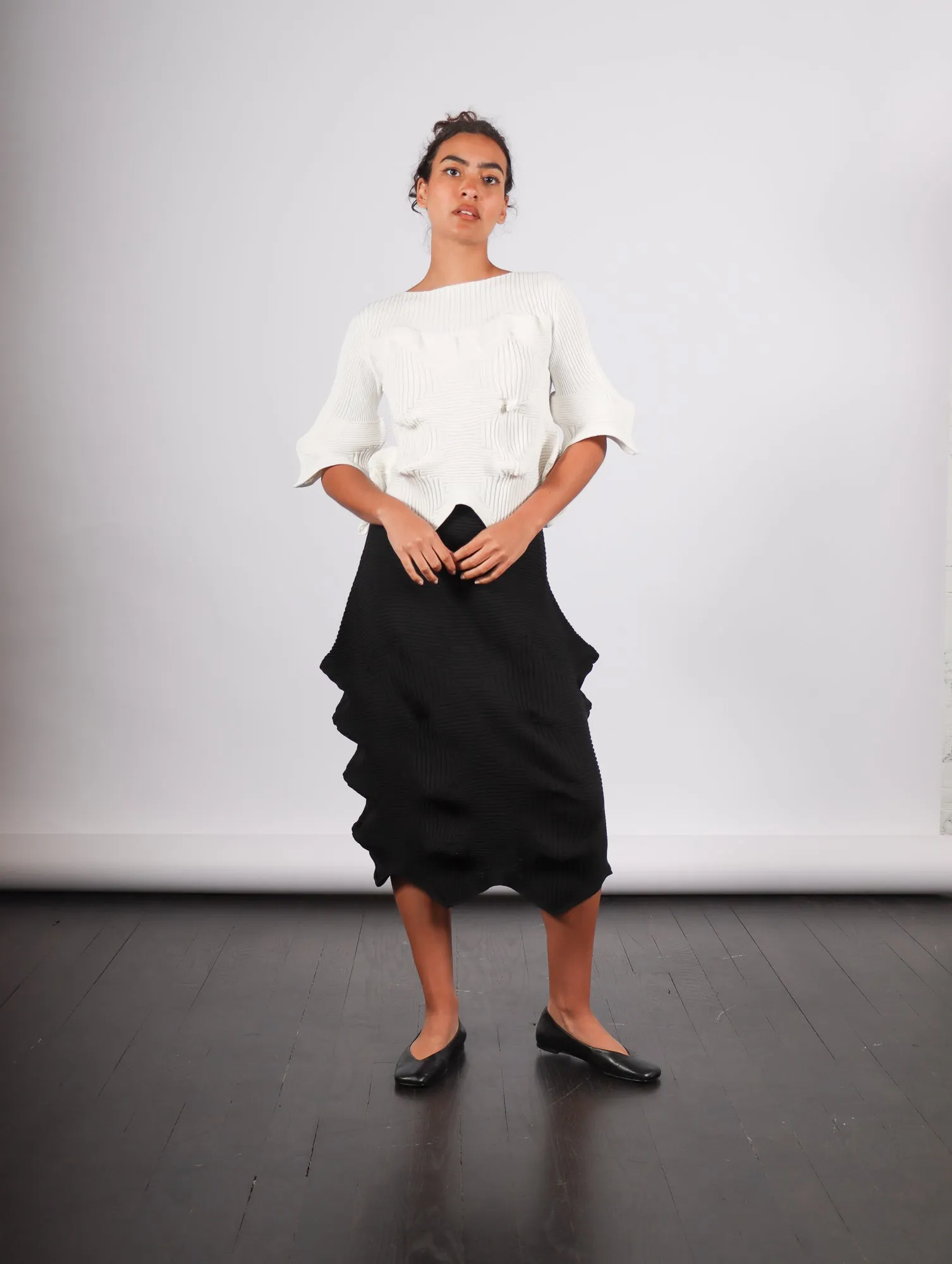 Linkage Skirt in Black by Issey Miyake