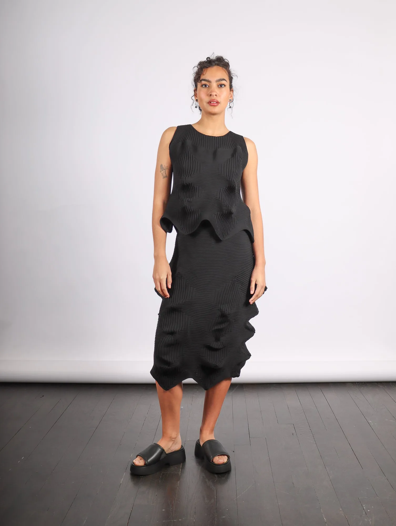 Linkage Skirt in Black by Issey Miyake