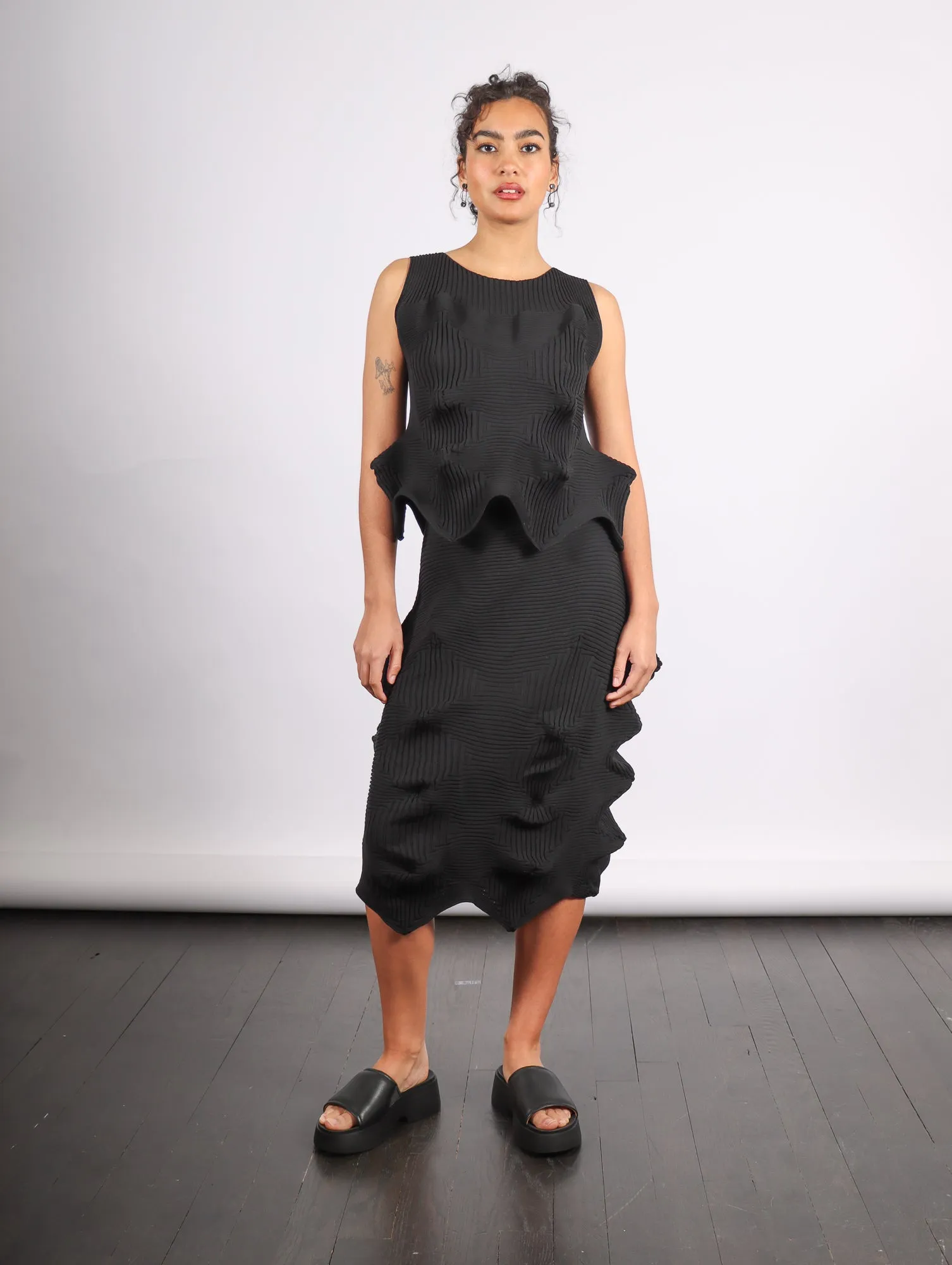 Linkage Skirt in Black by Issey Miyake