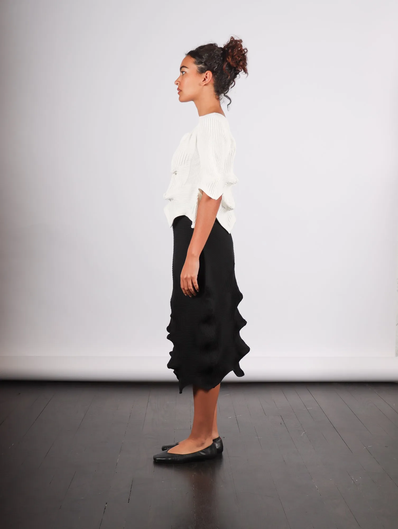 Linkage Skirt in Black by Issey Miyake