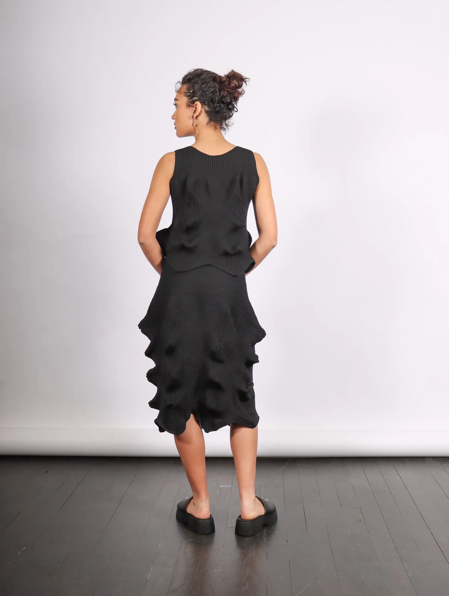 Linkage Skirt in Black by Issey Miyake