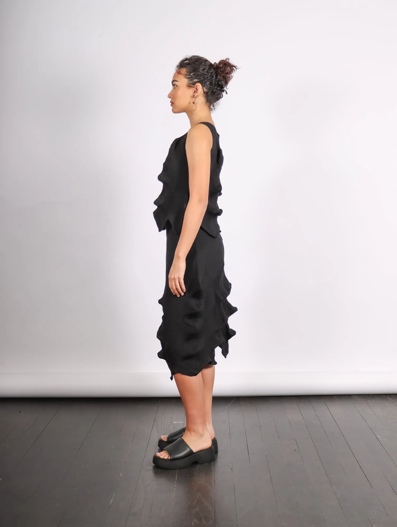 Linkage Skirt in Black by Issey Miyake