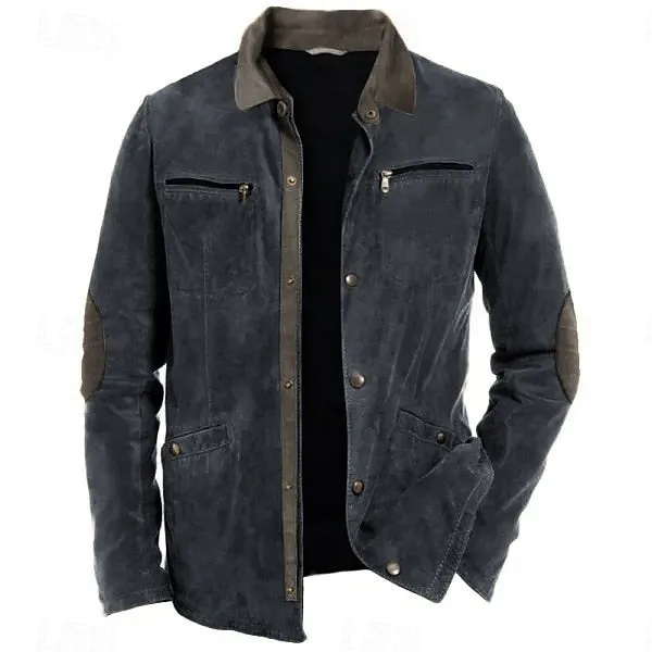 Men's Faux Leather Jacket Faux Suede Jacket