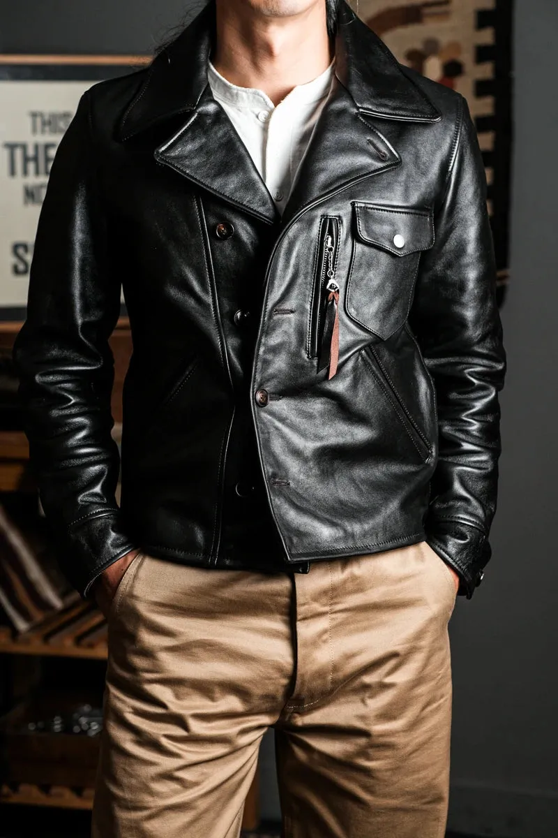 Men's Japanese Classic Vintage Style Motorcycle Leather Jacket