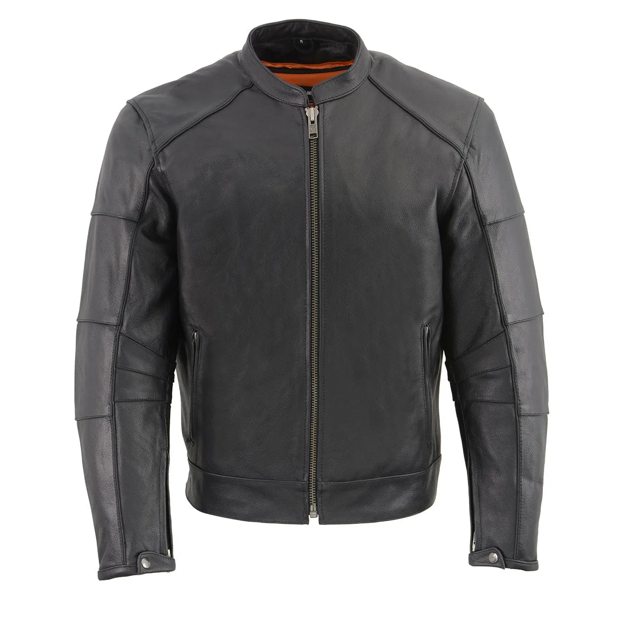 Milwaukee Leather MLM1507 Men's Black ‘Super-Clean’ Sport Style Biker