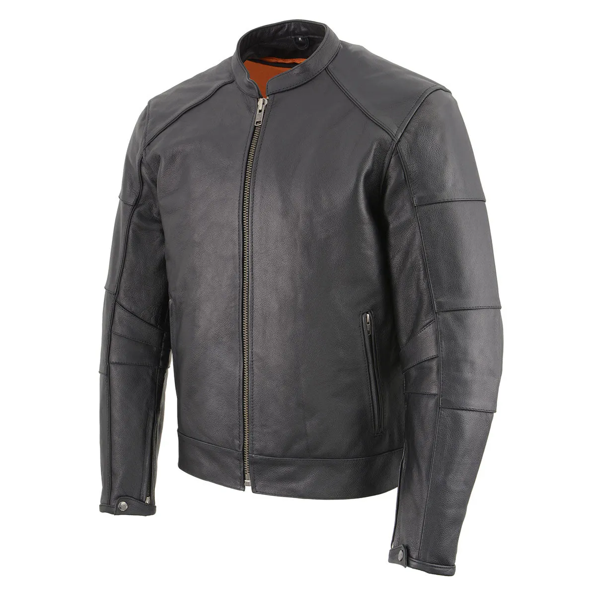 Milwaukee Leather MLM1507 Men's Black ‘Super-Clean’ Sport Style Biker