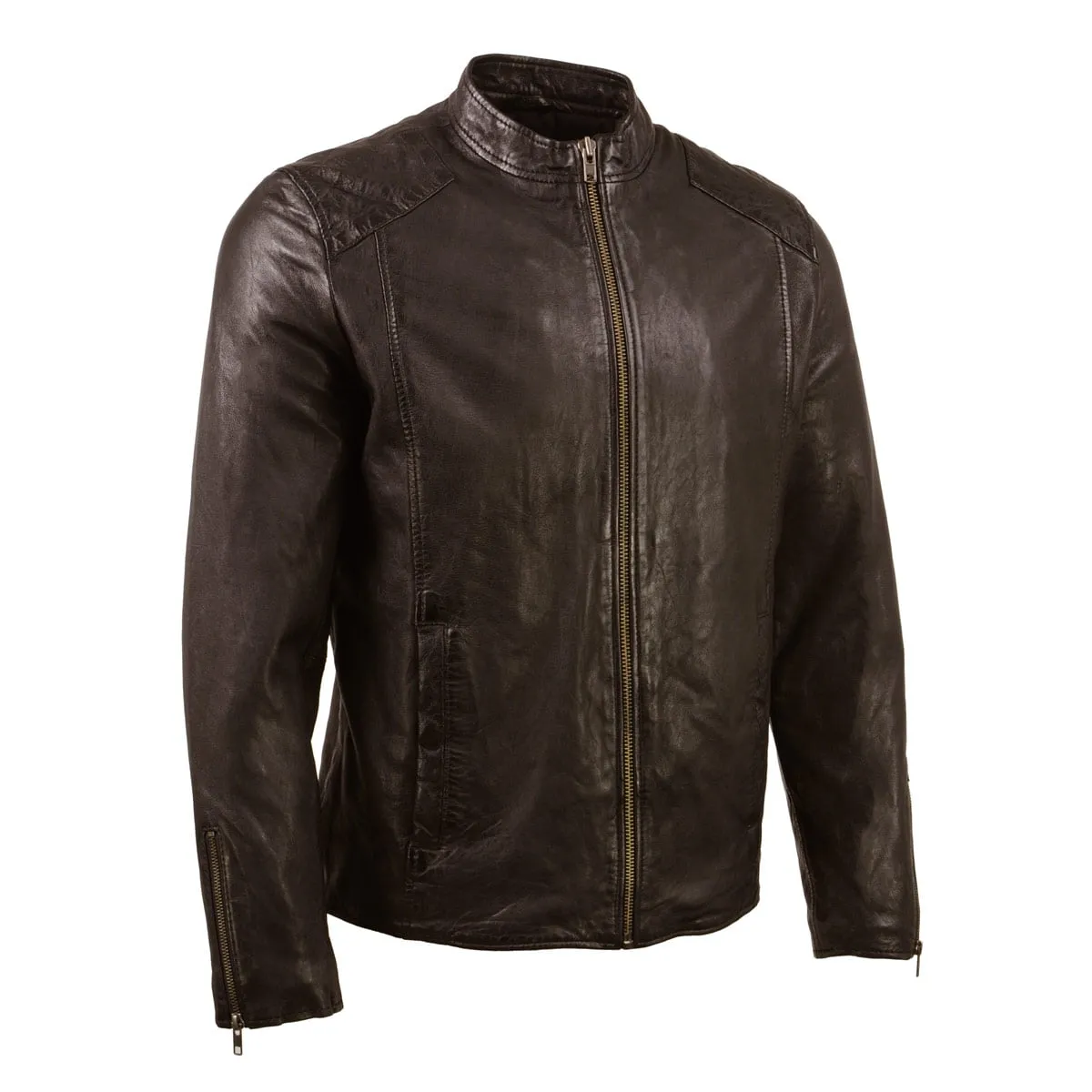 Milwaukee Leather Vintage SFM1803 Men's Brown Leather Moto Style