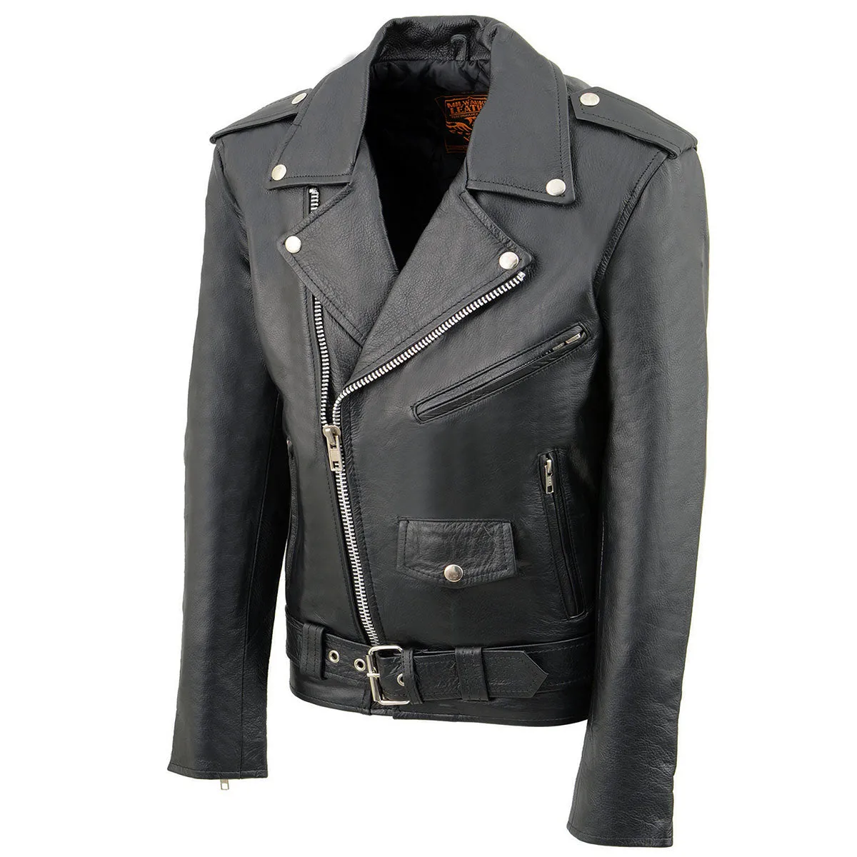 Milwaukee Leather Youth Size Classic Style Black Police Biker Leather