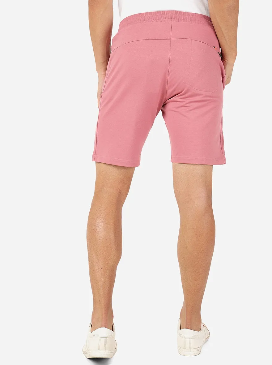 Onion Pink Solid Slim Fit Shorts | JadeBlue