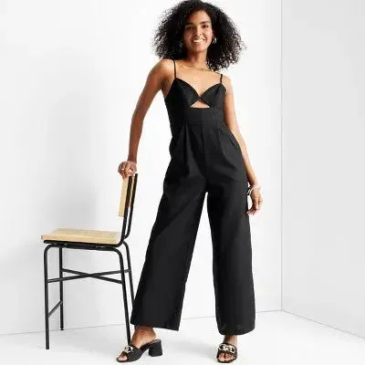 Open Box - Future Collective Jenny K Lopez Strappy Cut-Out Wide Leg Jumpsuit