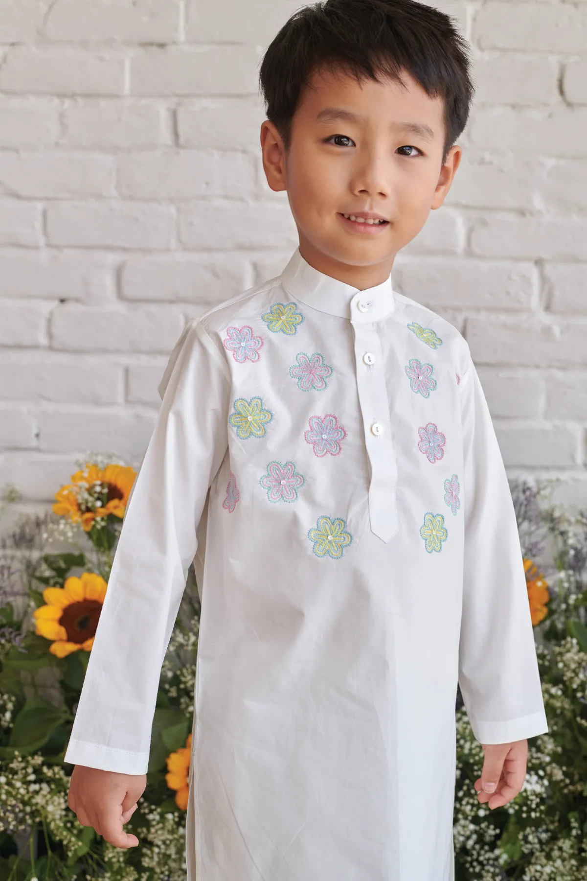 PAPER FLOWER-  Embroidered Kurta with Pants