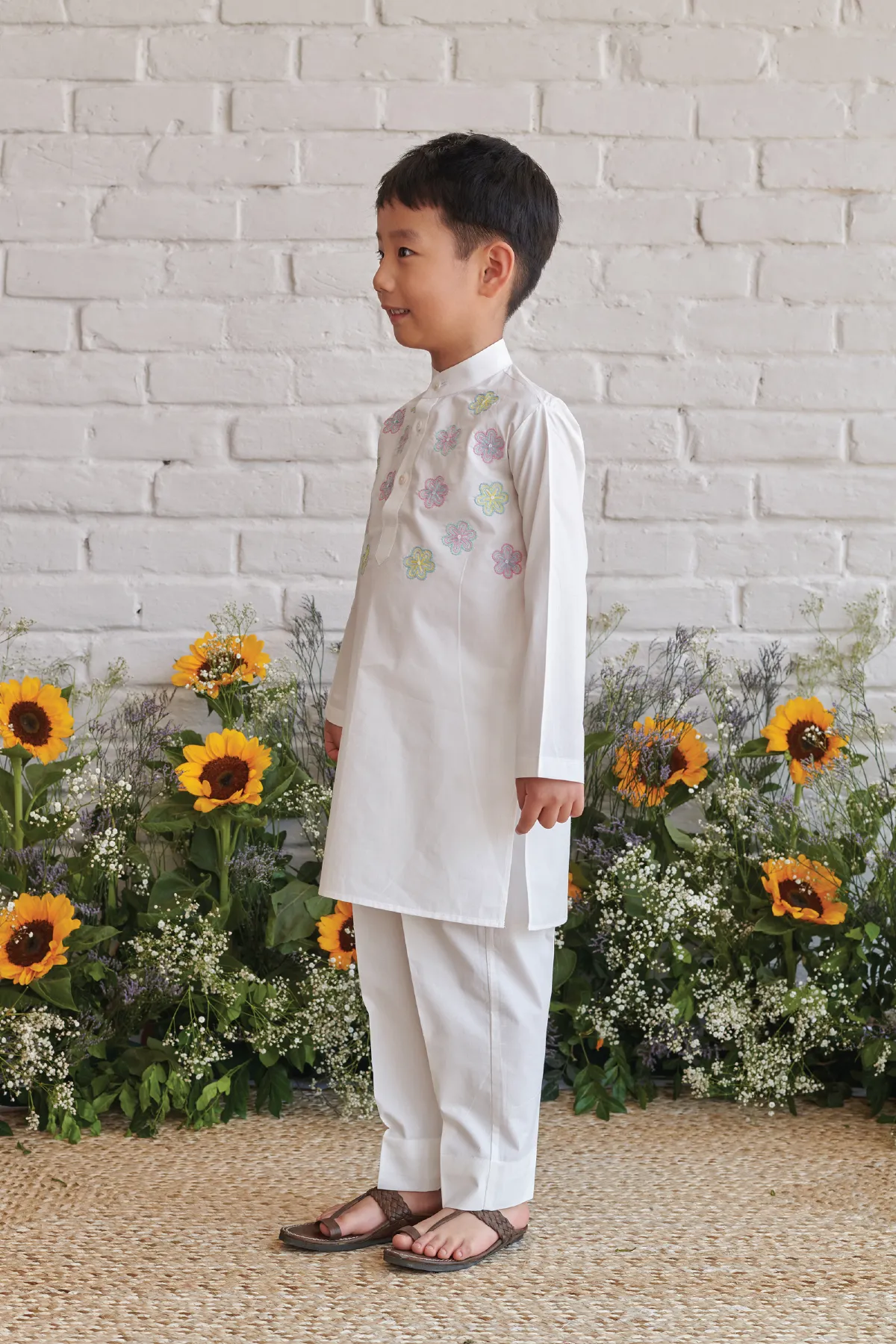 PAPER FLOWER-  Embroidered Kurta with Pants