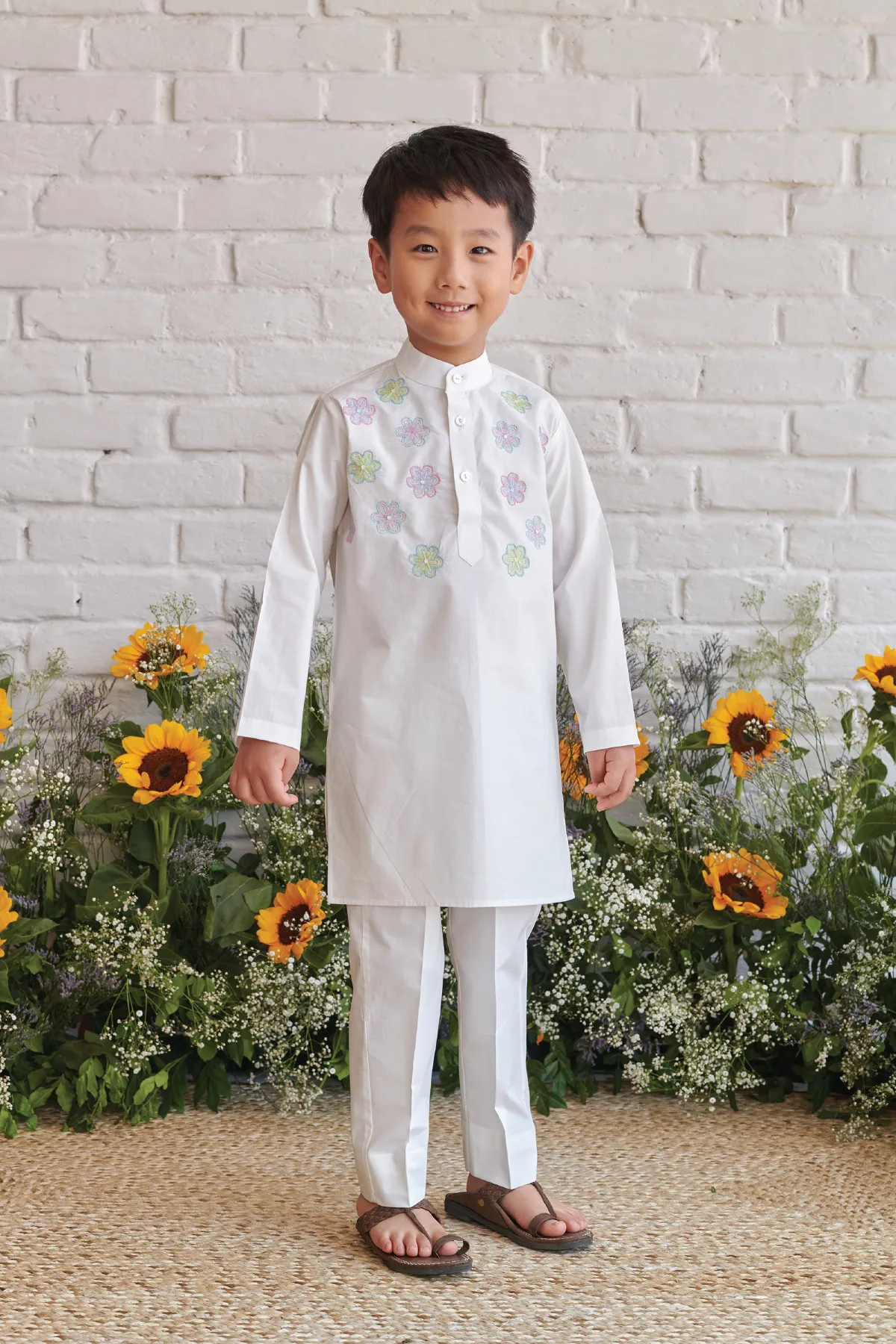 PAPER FLOWER-  Embroidered Kurta with Pants