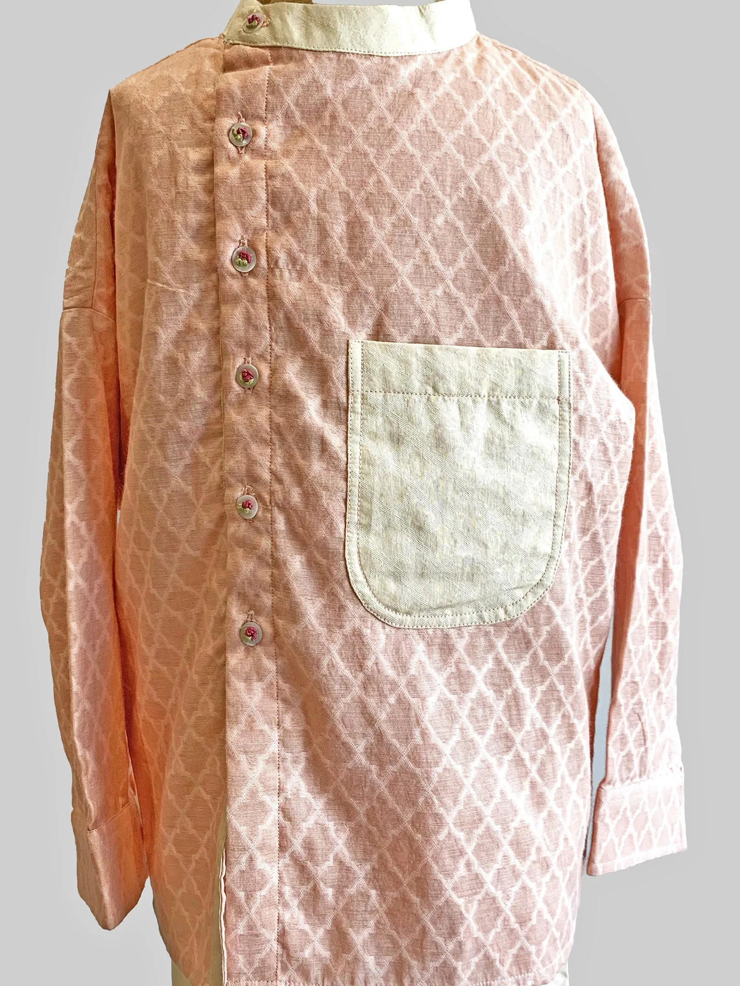 Peach Kurta Set with Pocket Detail - Boys