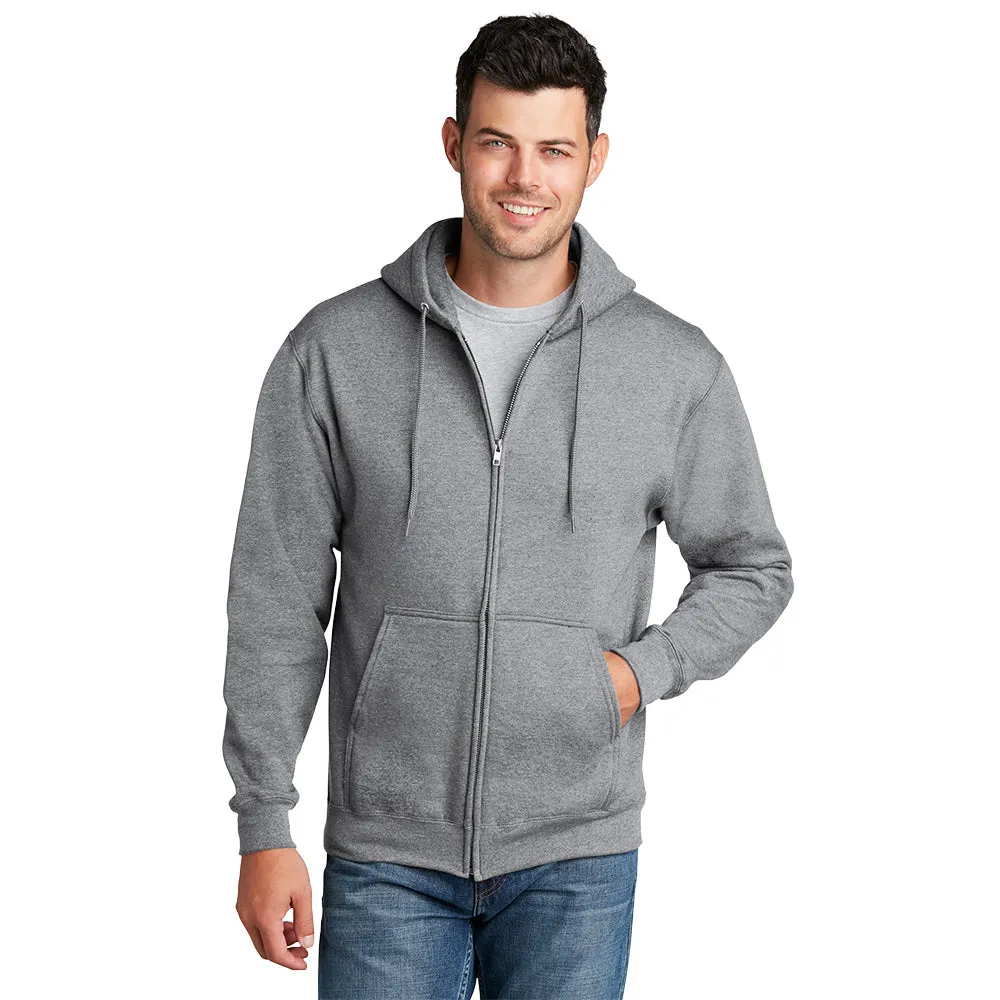 Port & Company® Core Fleece Full-Zip Hooded Sweatshirt - Athletic Heather