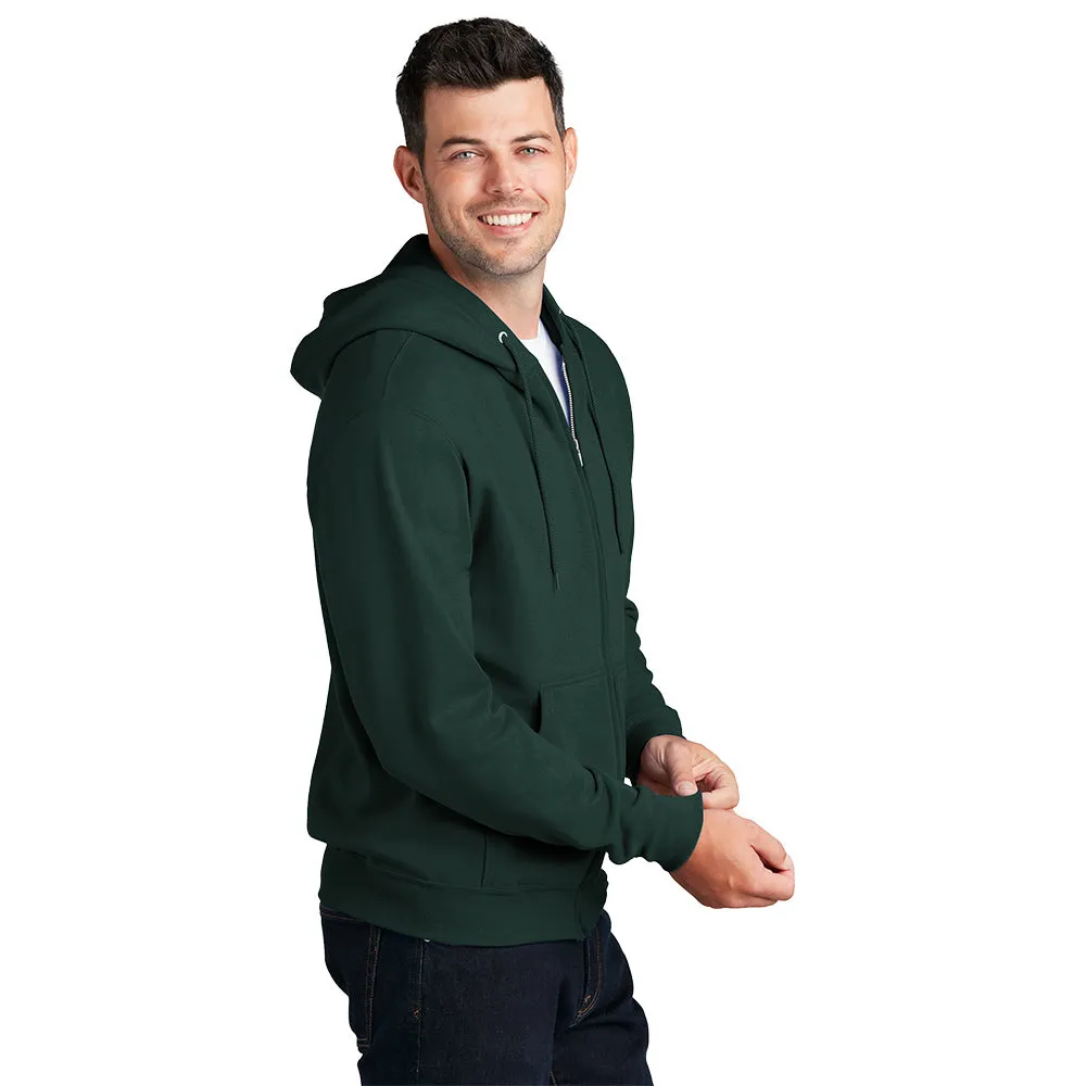 Port & Company® Core Fleece Full-Zip Hooded Sweatshirt - Dark Green