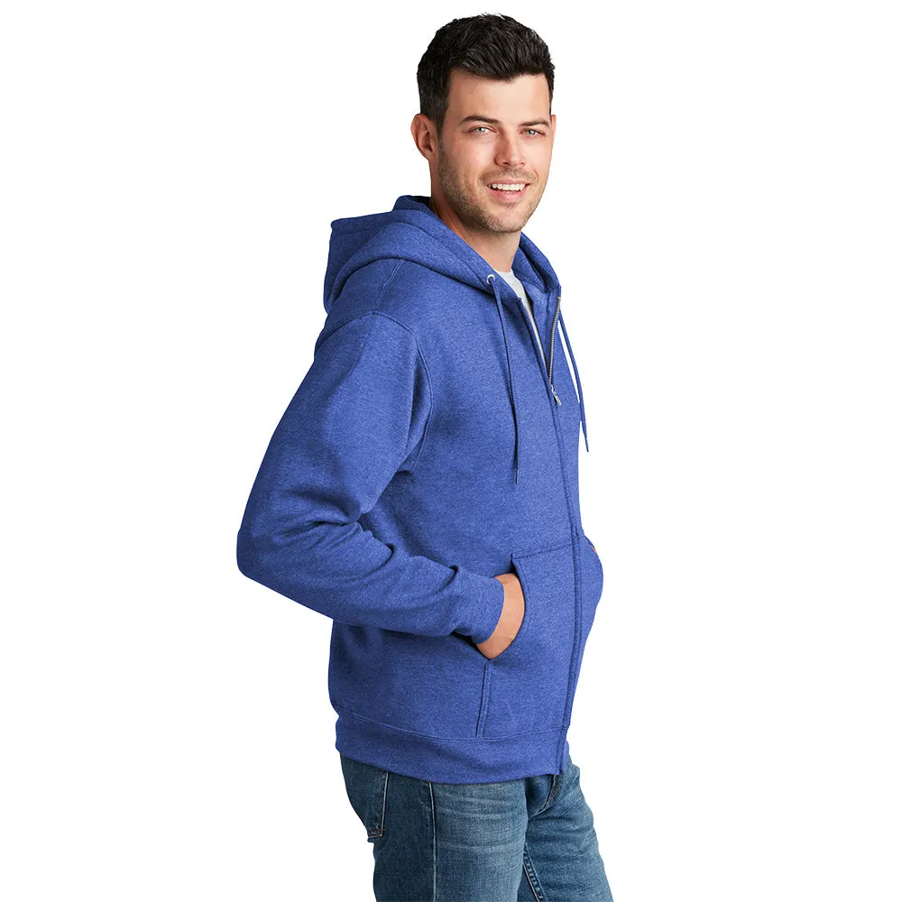 Port & Company® Core Fleece Full-Zip Hooded Sweatshirt - Heather Royal