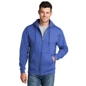 Port & Company® Core Fleece Full-Zip Hooded Sweatshirt - Heather Royal