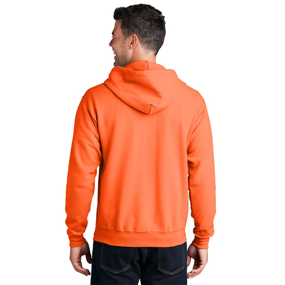 Port & Company® Core Fleece Full-Zip Hooded Sweatshirt - Neon Orange