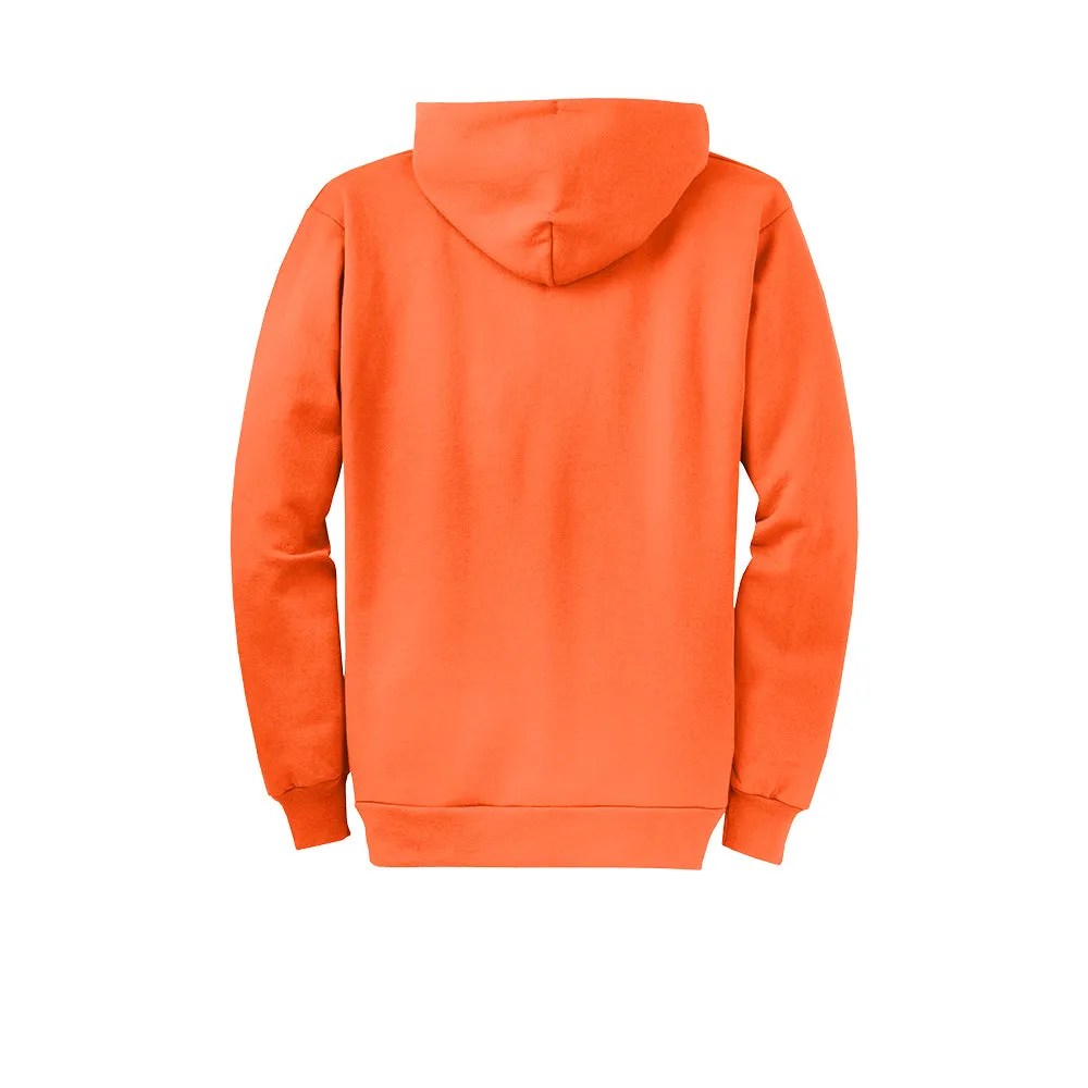 Port & Company® Core Fleece Full-Zip Hooded Sweatshirt - Neon Orange