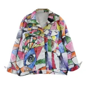 Pre Order:  Eye Graffiti Jeweled Denim Jacket